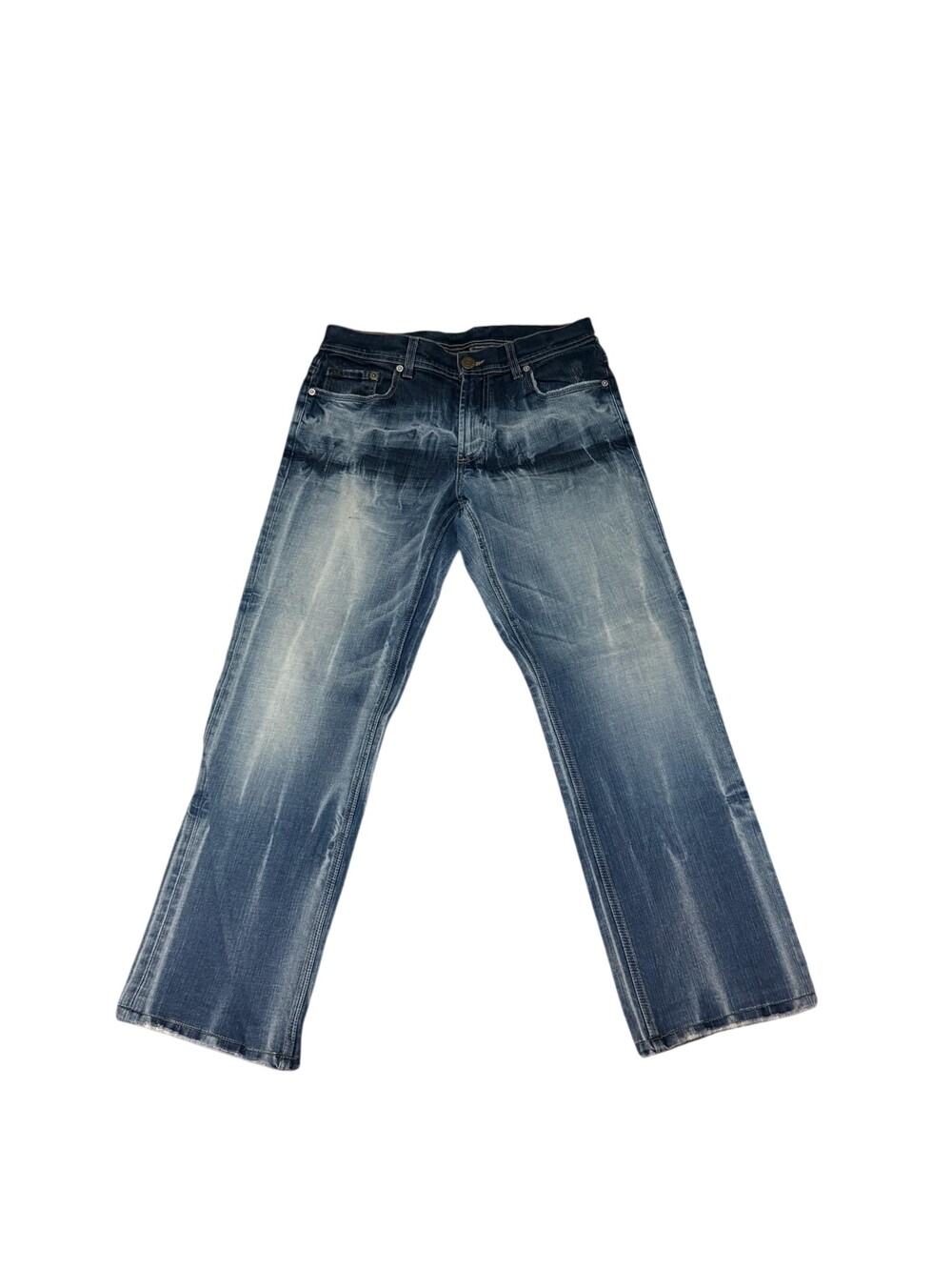 Armani Exchange Jeans Mens 32x28 Blue Medium Wash Straight Faded Regular Denim